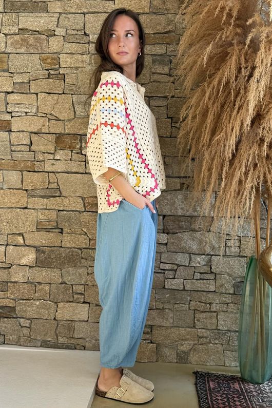 Honolulu Weekend Crochet Shirt Vanilla